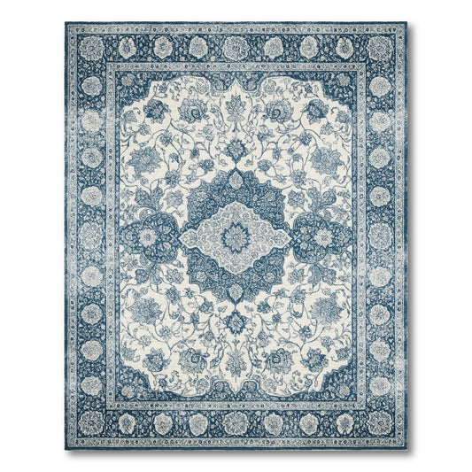 Blue and Teal Medallion Blue Persian Floral Medallion Area Rug