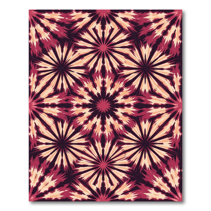Deep Crimson Starburst Geometric Rug