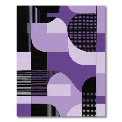 Modern Purple Geometric Abstract Rug