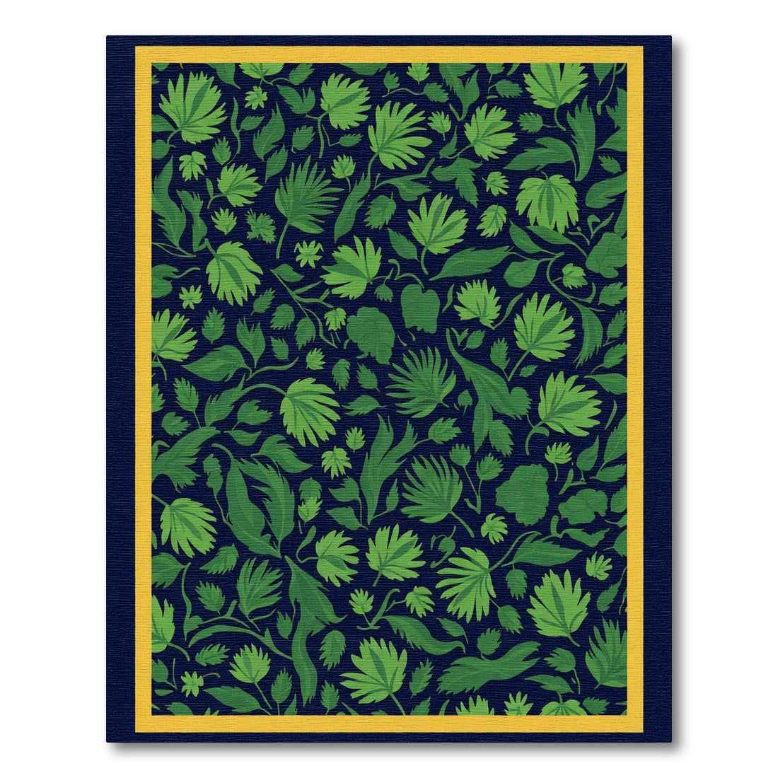 Verdant Vine Leaf Botanical Display Rug
