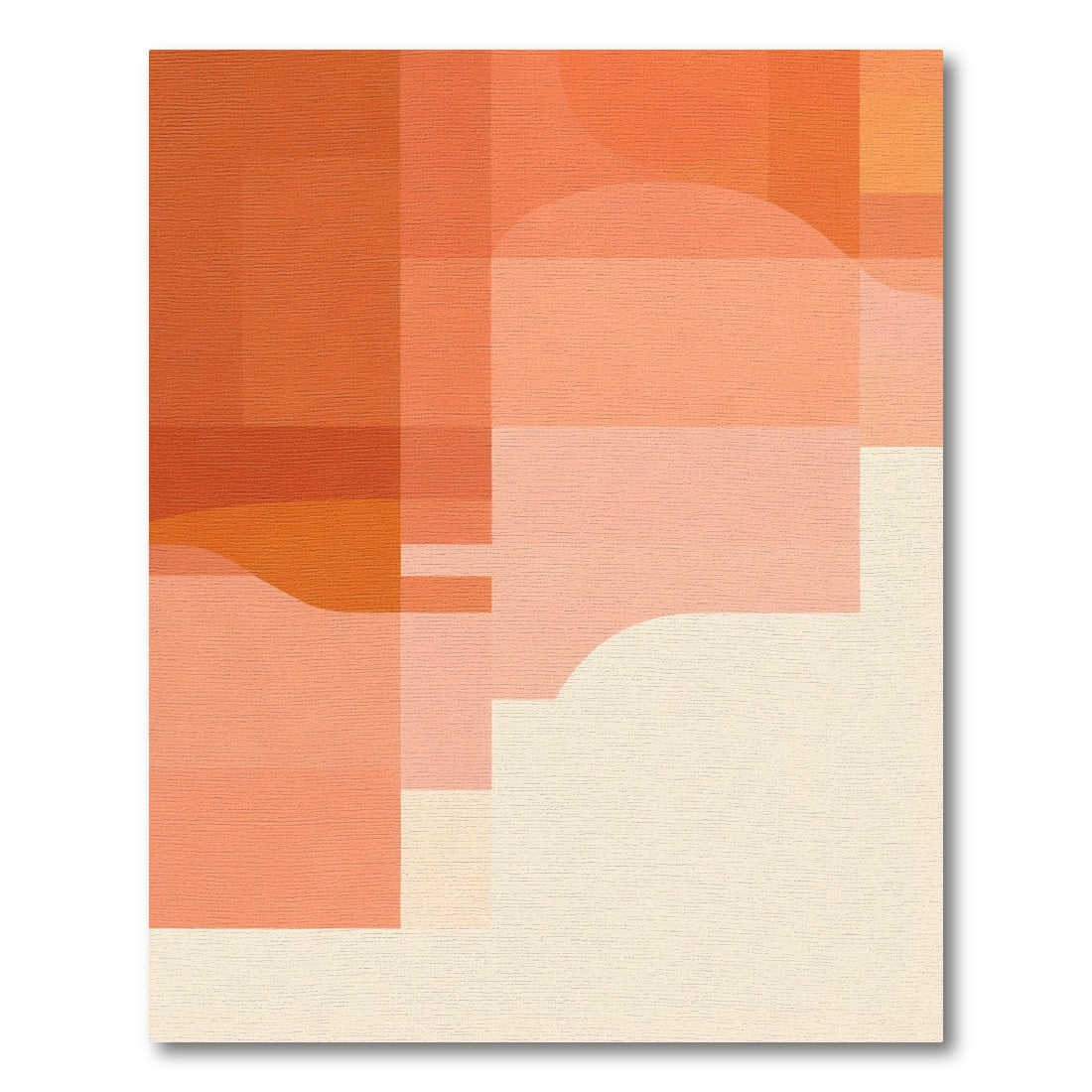 Terracotta Abstract Geometric Layers Rug
