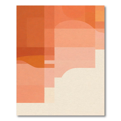 Terracotta Abstract Geometric Layers Rug