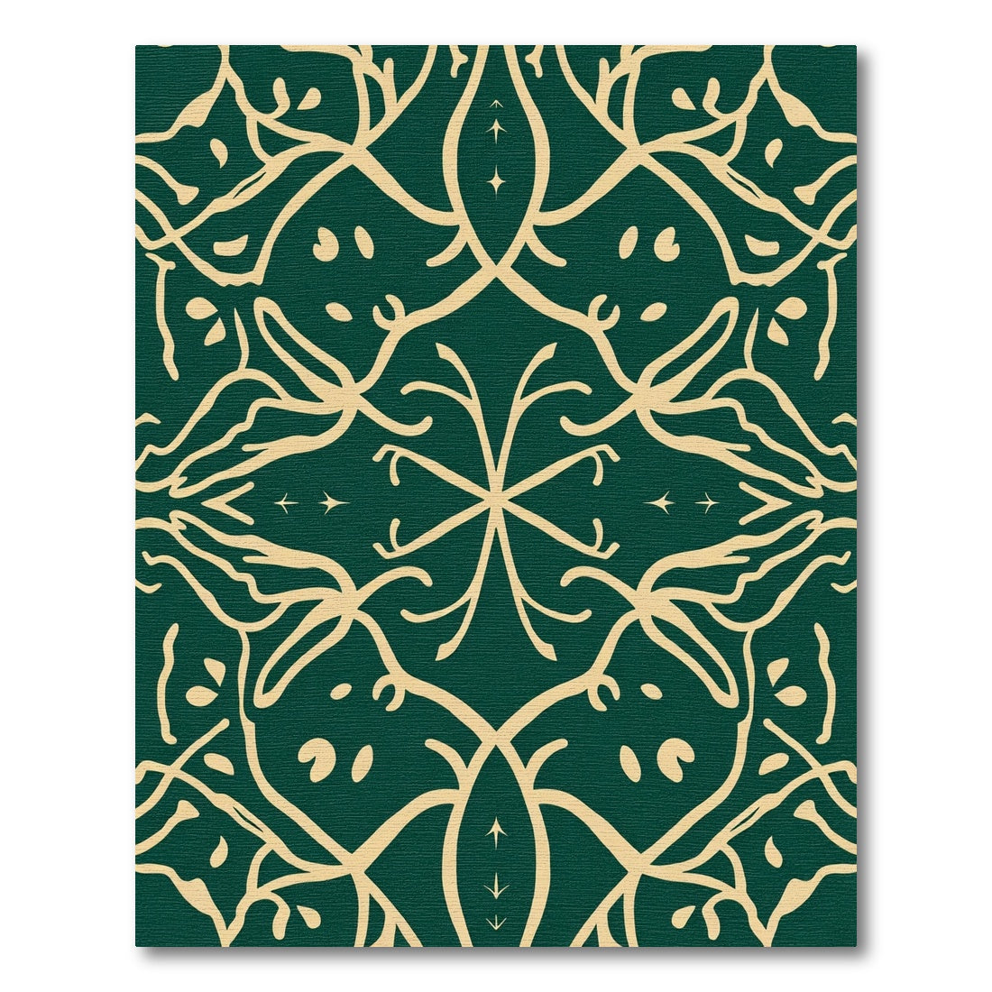 Emerald Botanical Swirl Medallion Rug