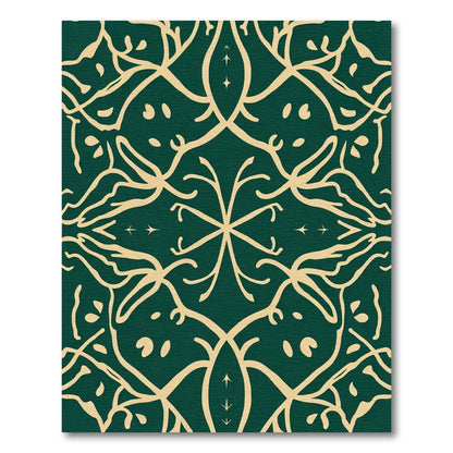Emerald Botanical Swirl Medallion Rug