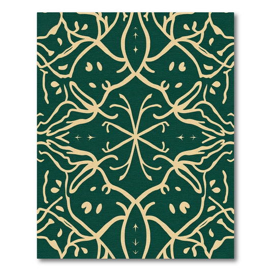Emerald Botanical Swirl Medallion Rug