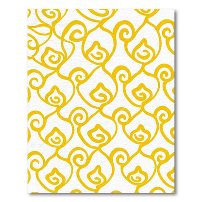 Golden Flame Swirl Arrangement Rug
