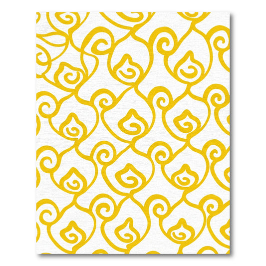 Golden Flame Swirl Arrangement Rug