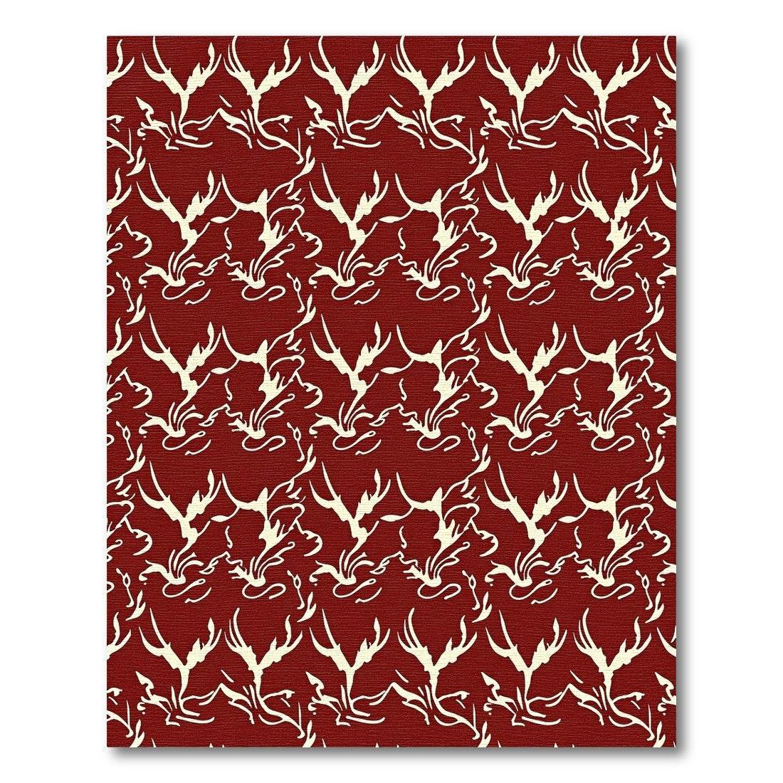 Crimson Ivory Abstract Organic Weave Rug
