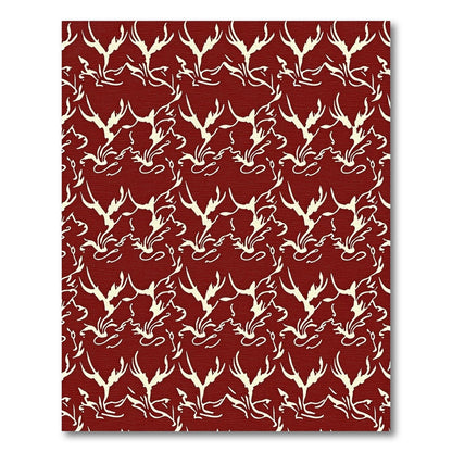Crimson Ivory Abstract Organic Weave Rug