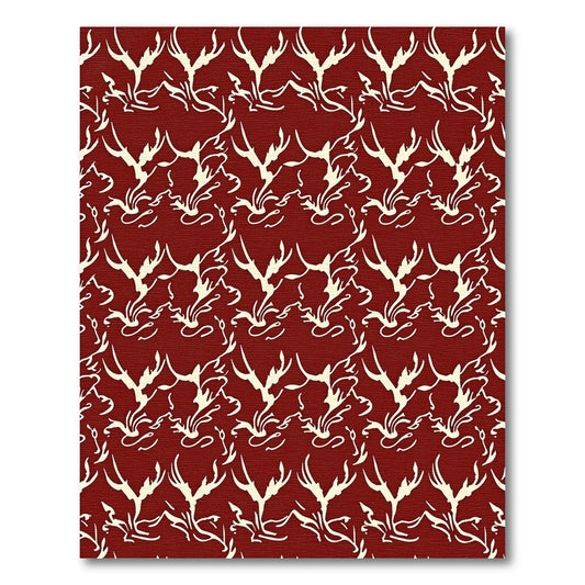 Crimson Ivory Abstract Organic Weave Rug