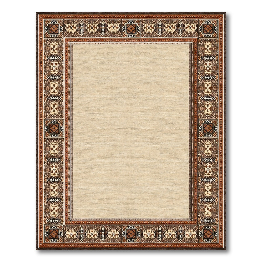 Beige Persian Bordered Area Rug
