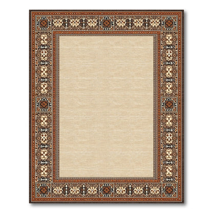 Beige Persian Bordered Area Rug