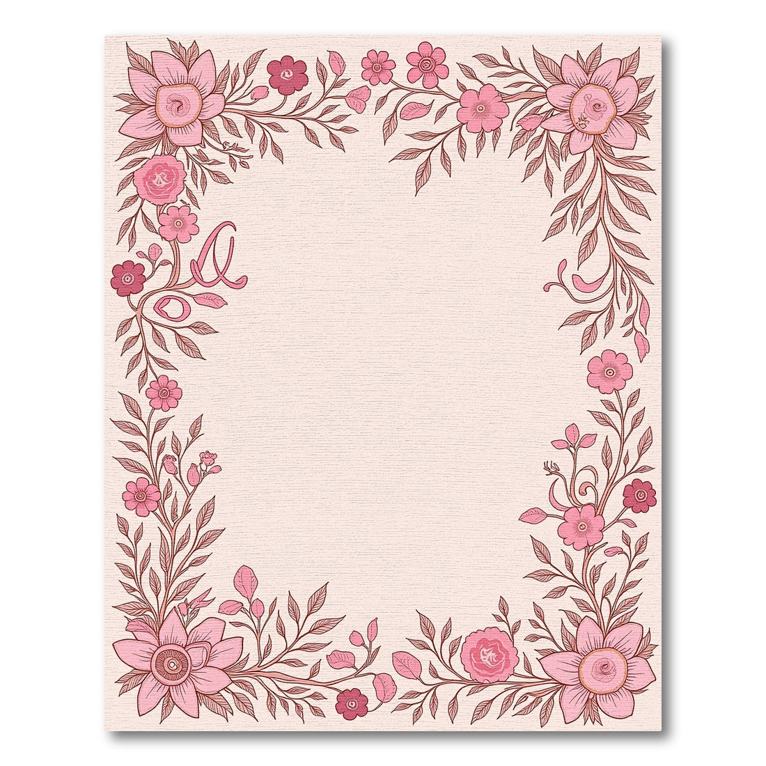 Charming Pink Blossom Vines Rug