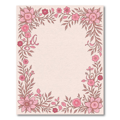 Charming Pink Blossom Vines Rug