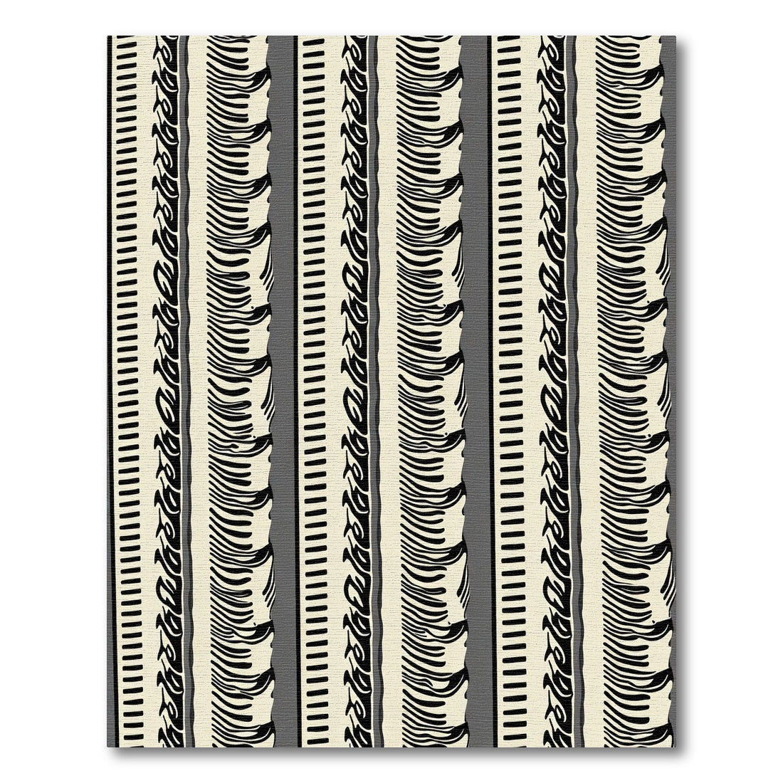 Chic Cream Black Vertical Stripe Rug