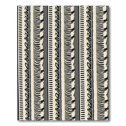 Chic Cream Black Vertical Stripe Rug