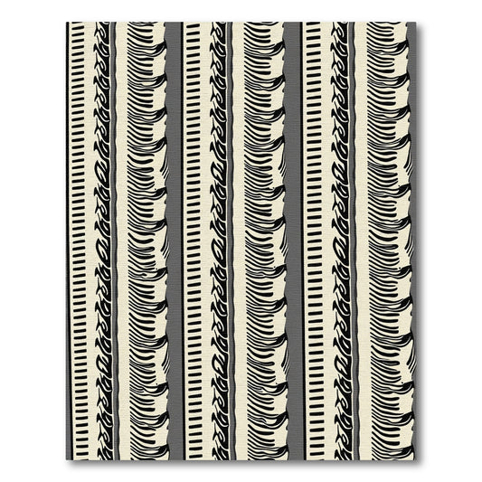 Chic Cream Black Vertical Stripe Rug