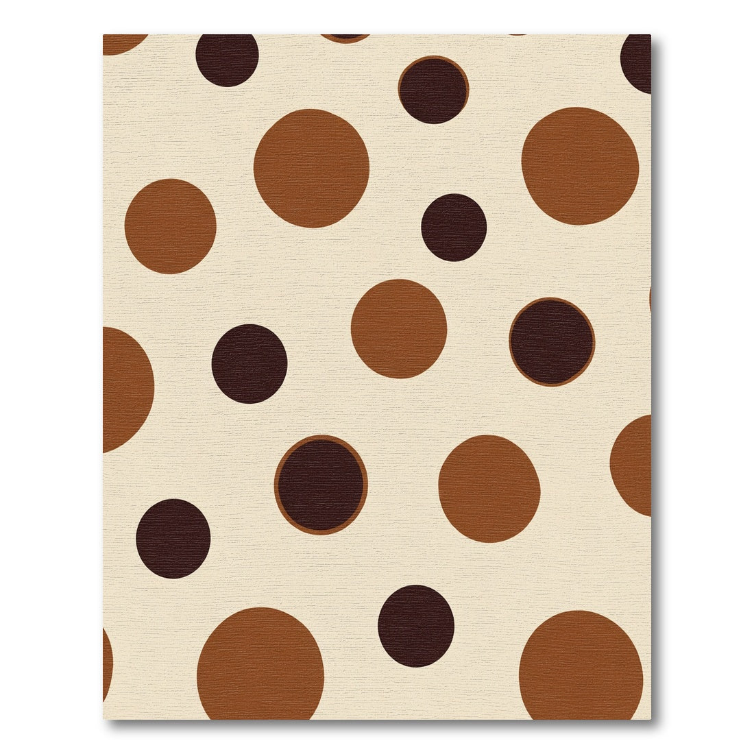 Earthy Brown Cream Polka Dot Circles Rug
