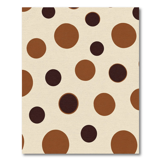 Earthy Brown Cream Polka Dot Circles Rug