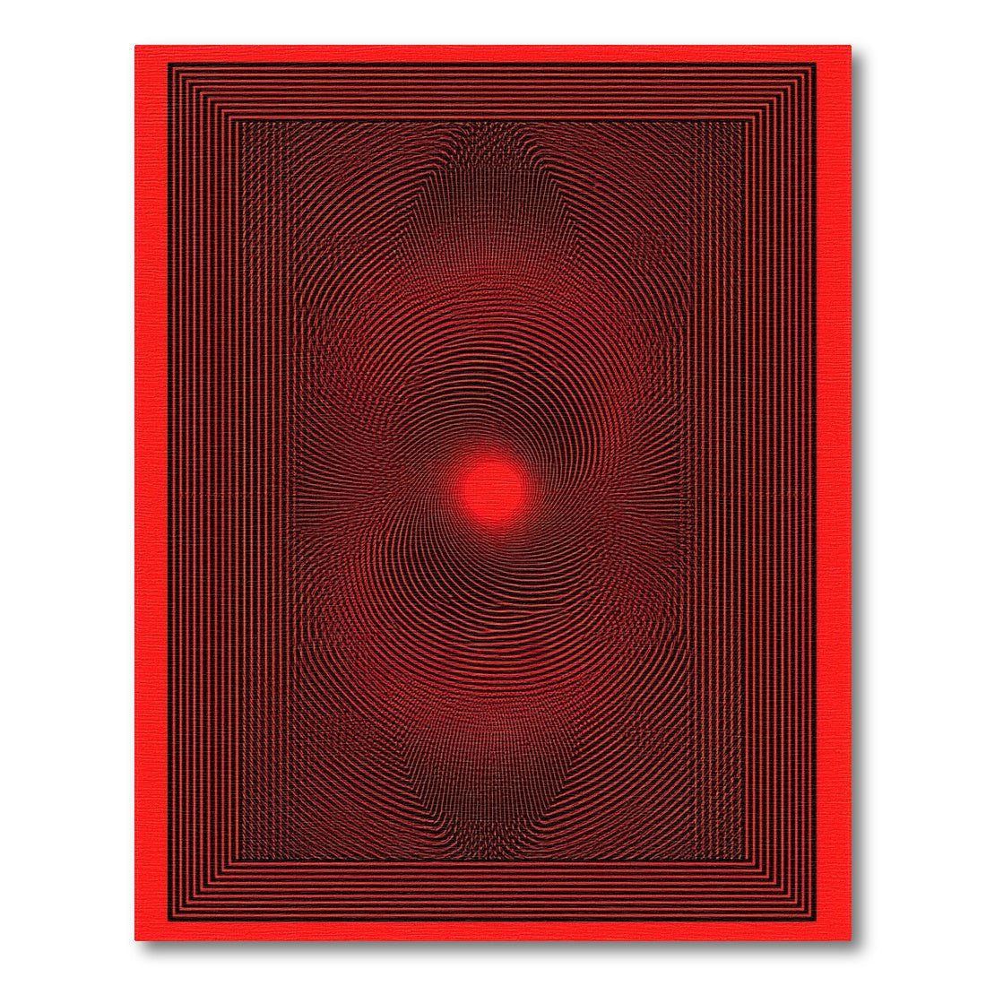 Geometric Modern Red Vortex Geometric Area Rug