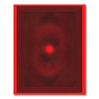 Geometric Modern Red Vortex Geometric Area Rug