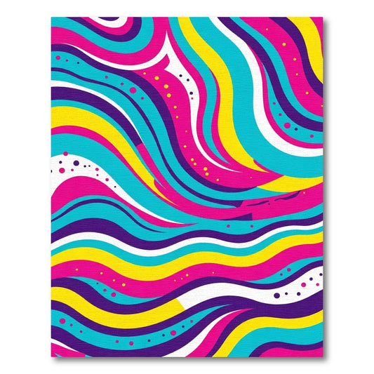 Vibrant Swirls Yellow Pink Teal Rug