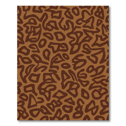 Expressive Brown Abstract Organic Shapes Rug