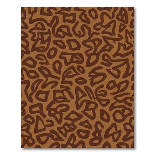 Expressive Brown Abstract Organic Shapes Rug