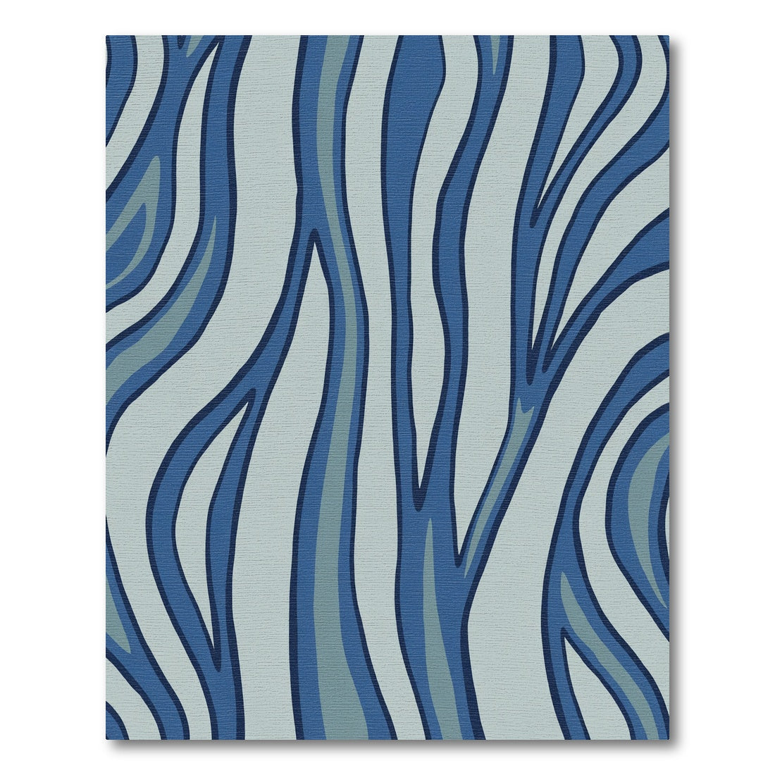 Coastal Blue Wood Grain Waves Rug