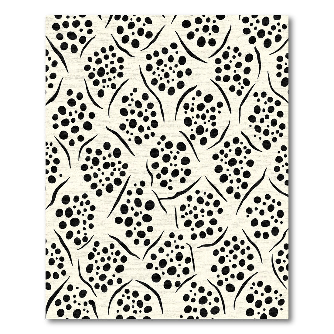 Black Dots Organic Abstract Rug