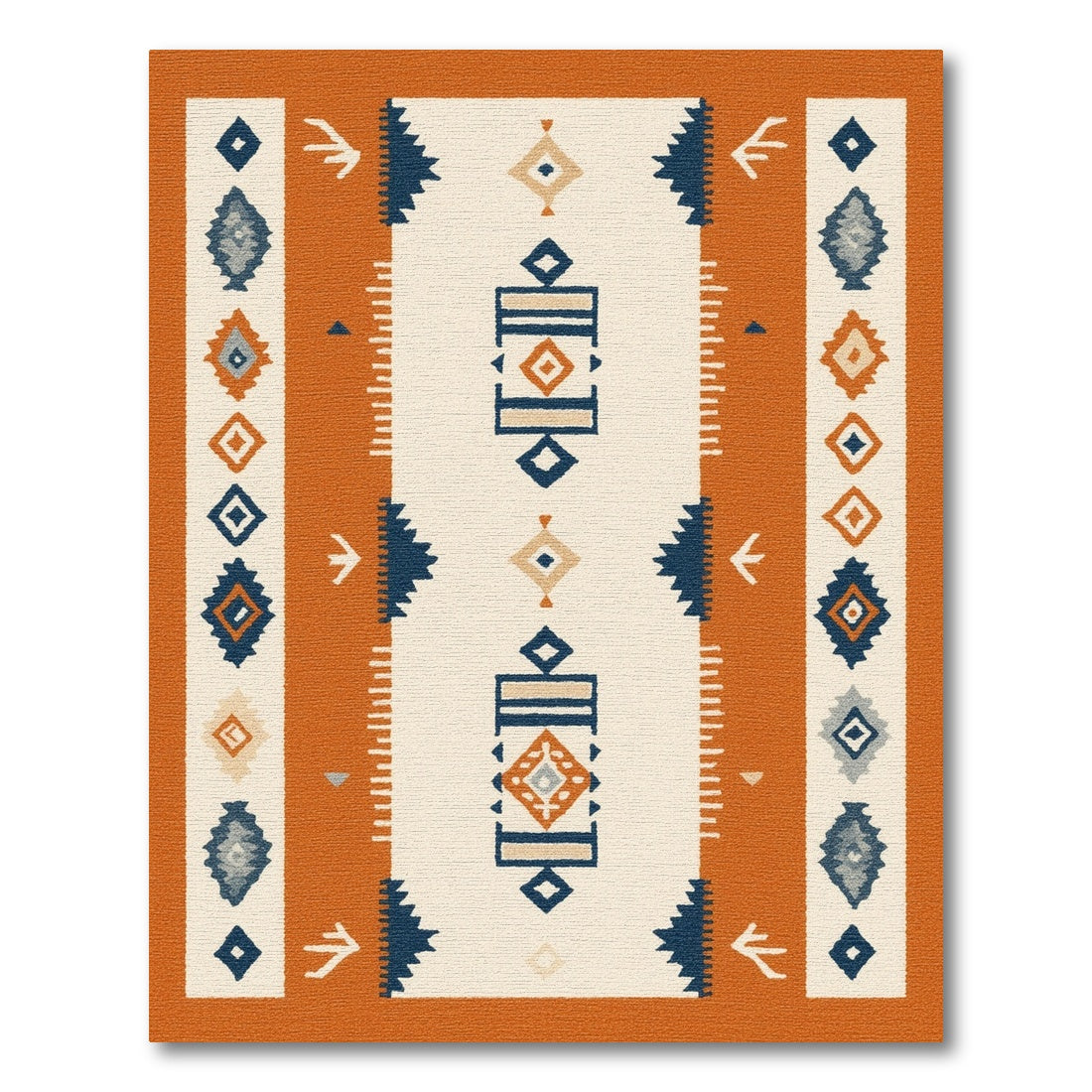 Orange Southwestern Geometric Area Rug