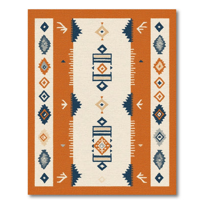 Orange Southwestern Geometric Area Rug