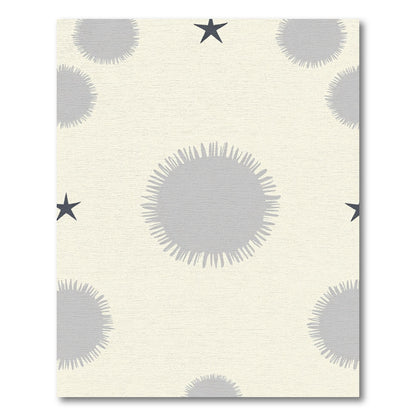 Cream Gray Sunburst Star Rug
