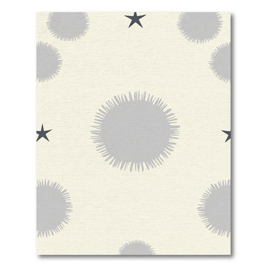 Cream Gray Sunburst Star Rug