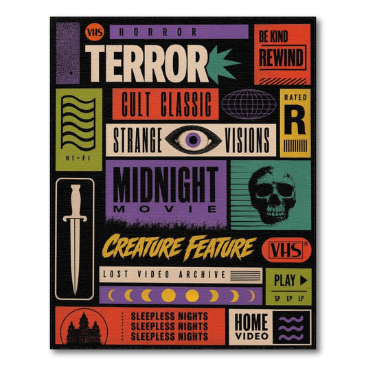 VHS Terror Midnight Movie Area Rug