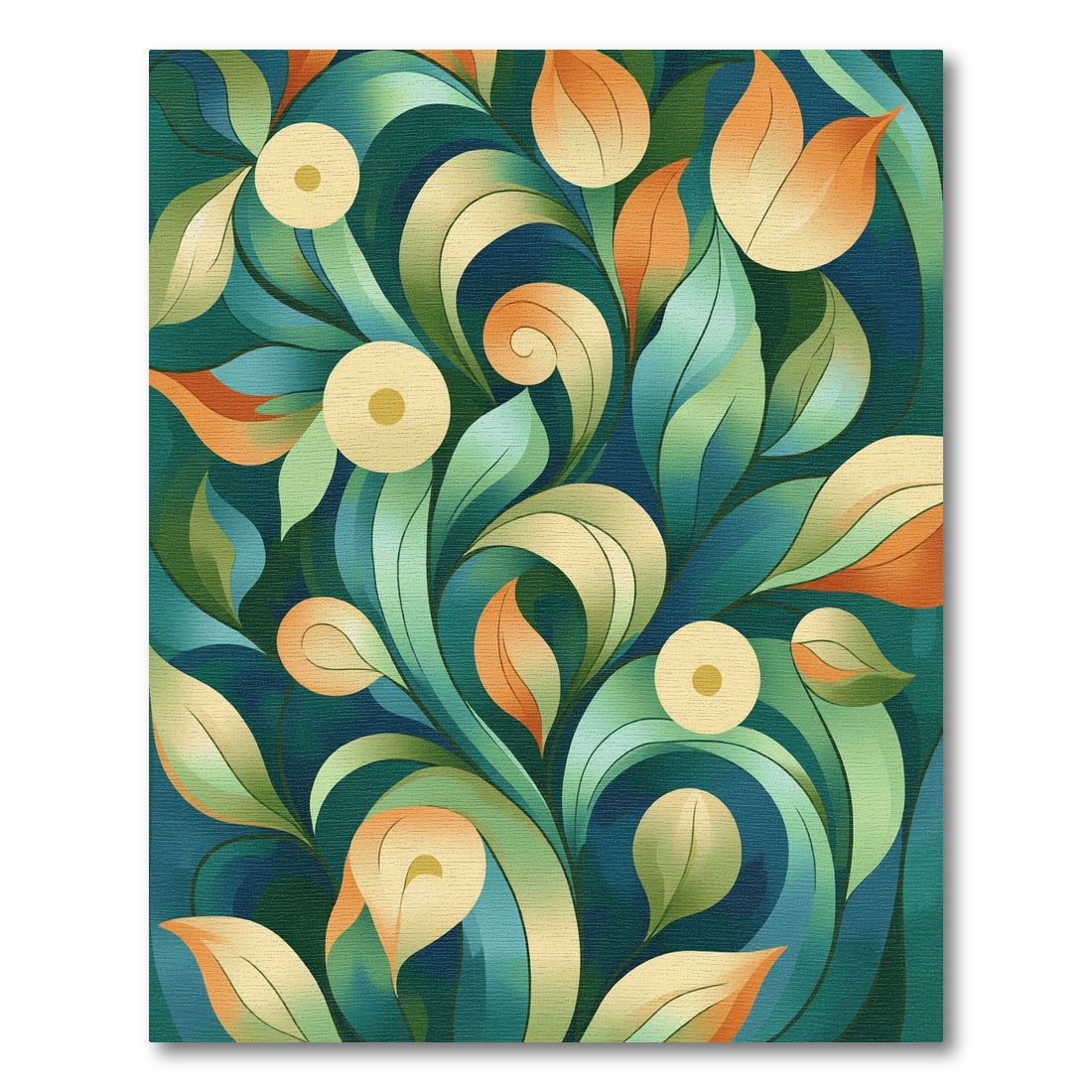 Emerald Swirl Floral Botanical Bloom Rug