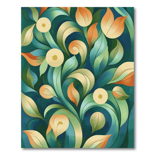 Emerald Swirl Floral Botanical Bloom Rug