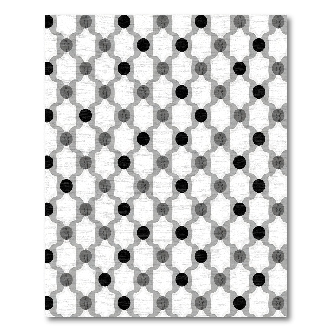 Gray Black White Geometric Spots Rug