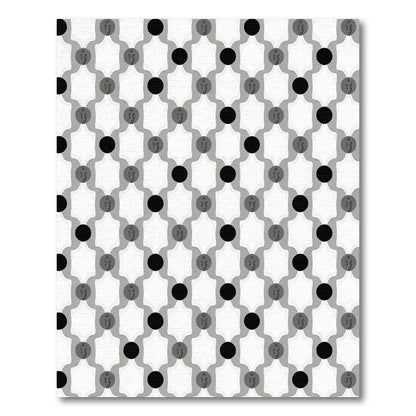Gray Black White Geometric Spots Rug