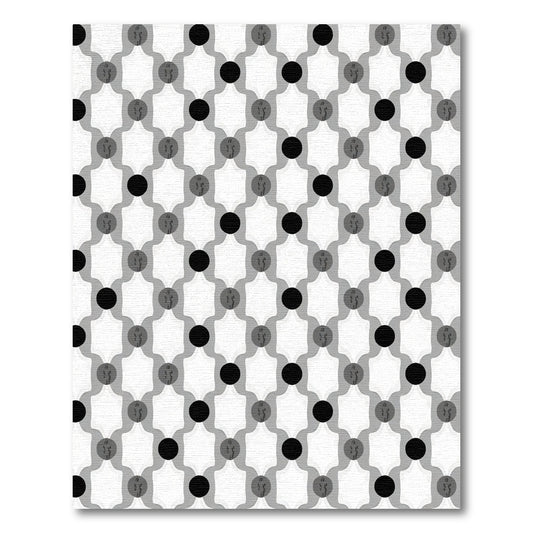 Gray Black White Geometric Spots Rug