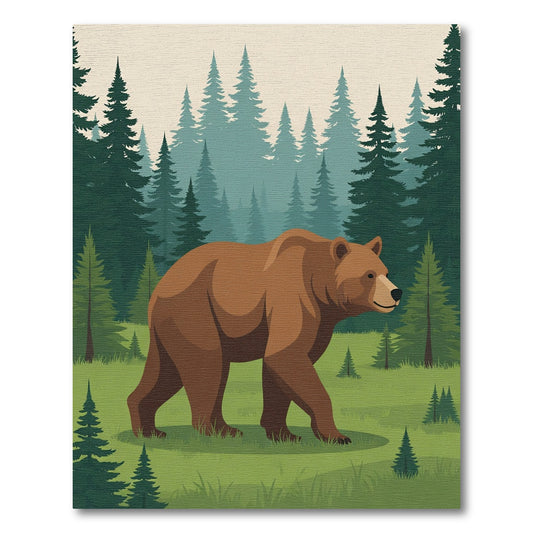 Brown Bear Forest Landscape Rug