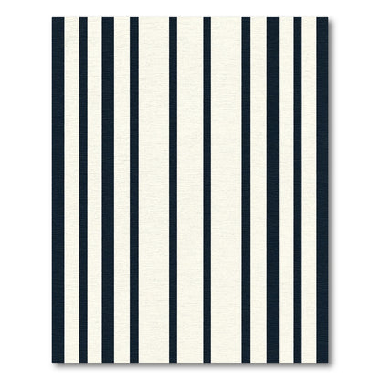 Classic Navy White Stripe Contemporary Rug