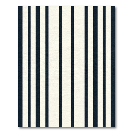 Classic Navy White Stripe Contemporary Rug