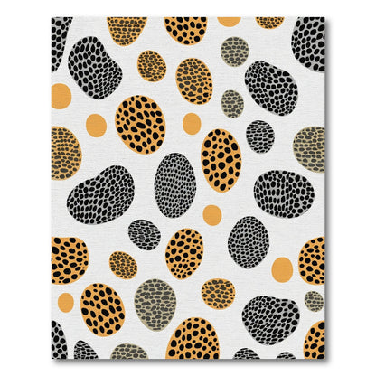 Organic Speckled Ochre Gray Shapes Rug