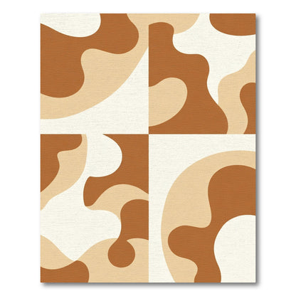 Amber Brown Neutral Curves Rug