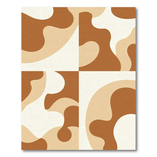Amber Brown Neutral Curves Rug