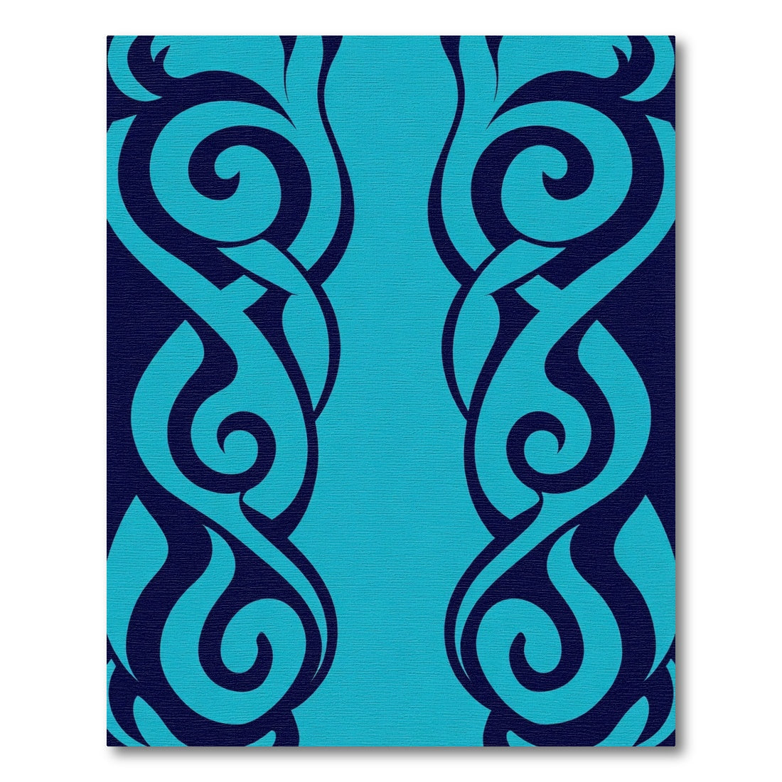 Deep Blue Teal Swirling Intertwined Elements Rug