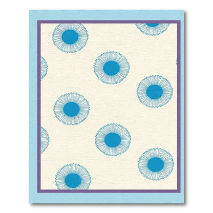 Cream Blue Sunburst Repeat Rug