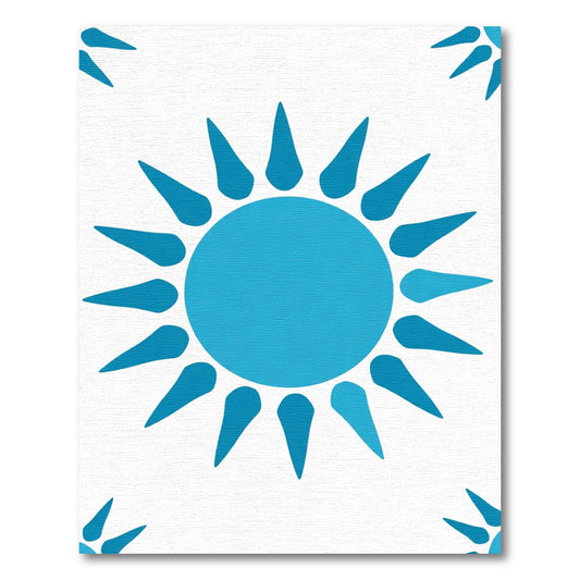 Azure Sunburst Repeat Rug