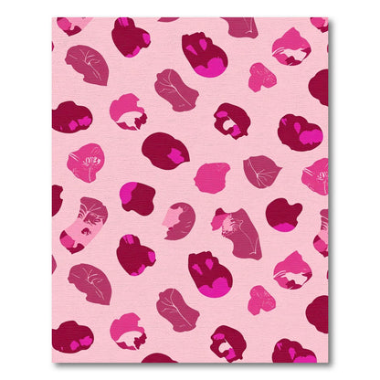 Crimson Pink Abstract Collage Rug